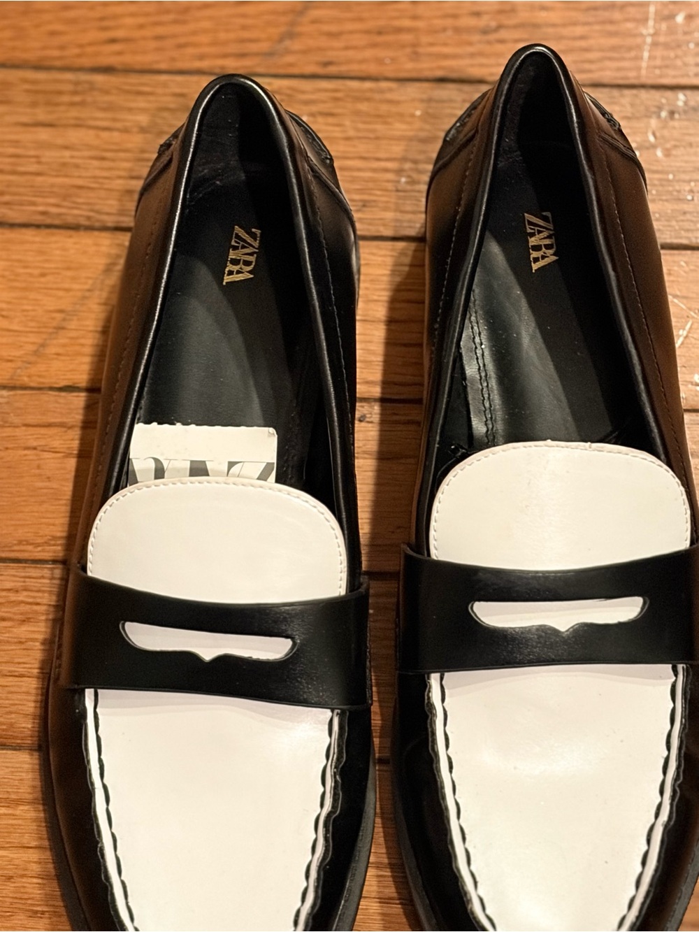 Zara Womens black and white loafers size 9 NWT - Picture 6 of 12